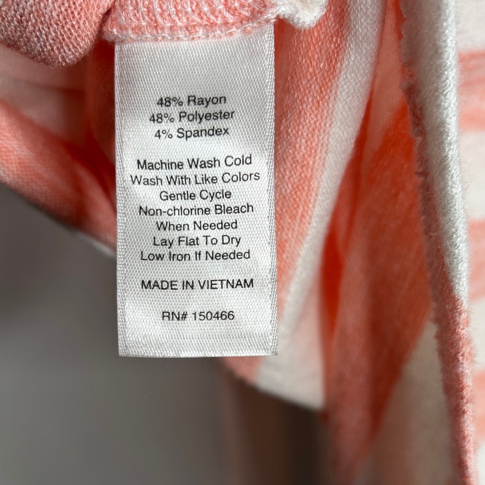 Market & Spruce Coral and White Striped Tee - Picture 4 of 4